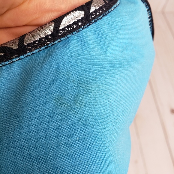 Justice Turquoise Silver Mermaid Bikini Top - Picture 2 of 4